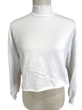 Shein White Turtleneck Long Sleeve Crop Top XS